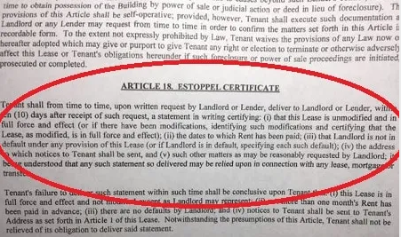 What is an Estoppel Certificate?